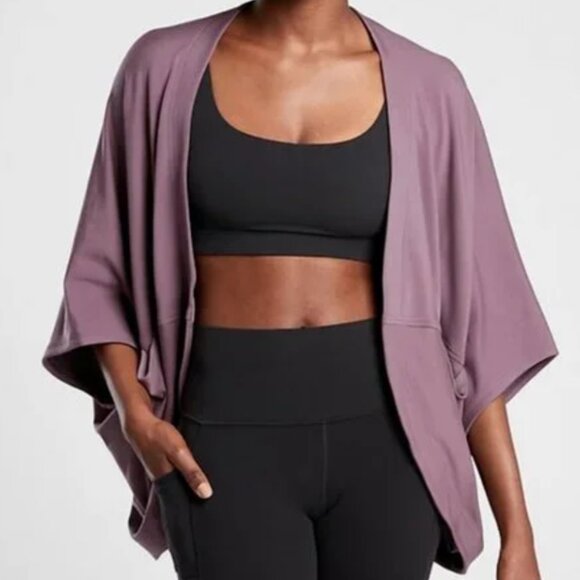 Athleta Tops - ATHLETA VOLCANIC VIOLET NIRVANA COCOON WRAP CARDIGAN S/M